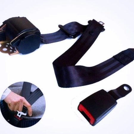 Universal 3-point retractable car safety seat belts lap