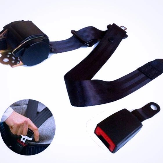 Universal 3-point retractable car safety seat belts lap